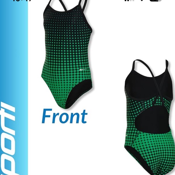 Sporti HydroLast Girl’s Athletic One Piece Swimsuit – UPF 50 Size 22/6 - Picture 1 of 7